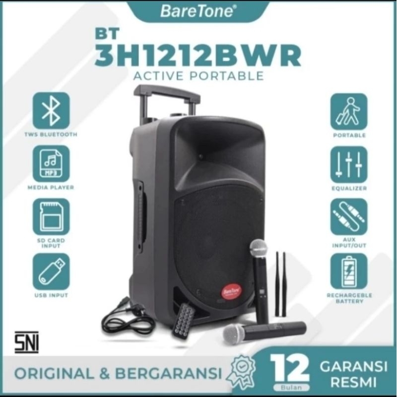 speaker meeting portabel wireless baretone MAX-1212  BWR  (12inch)