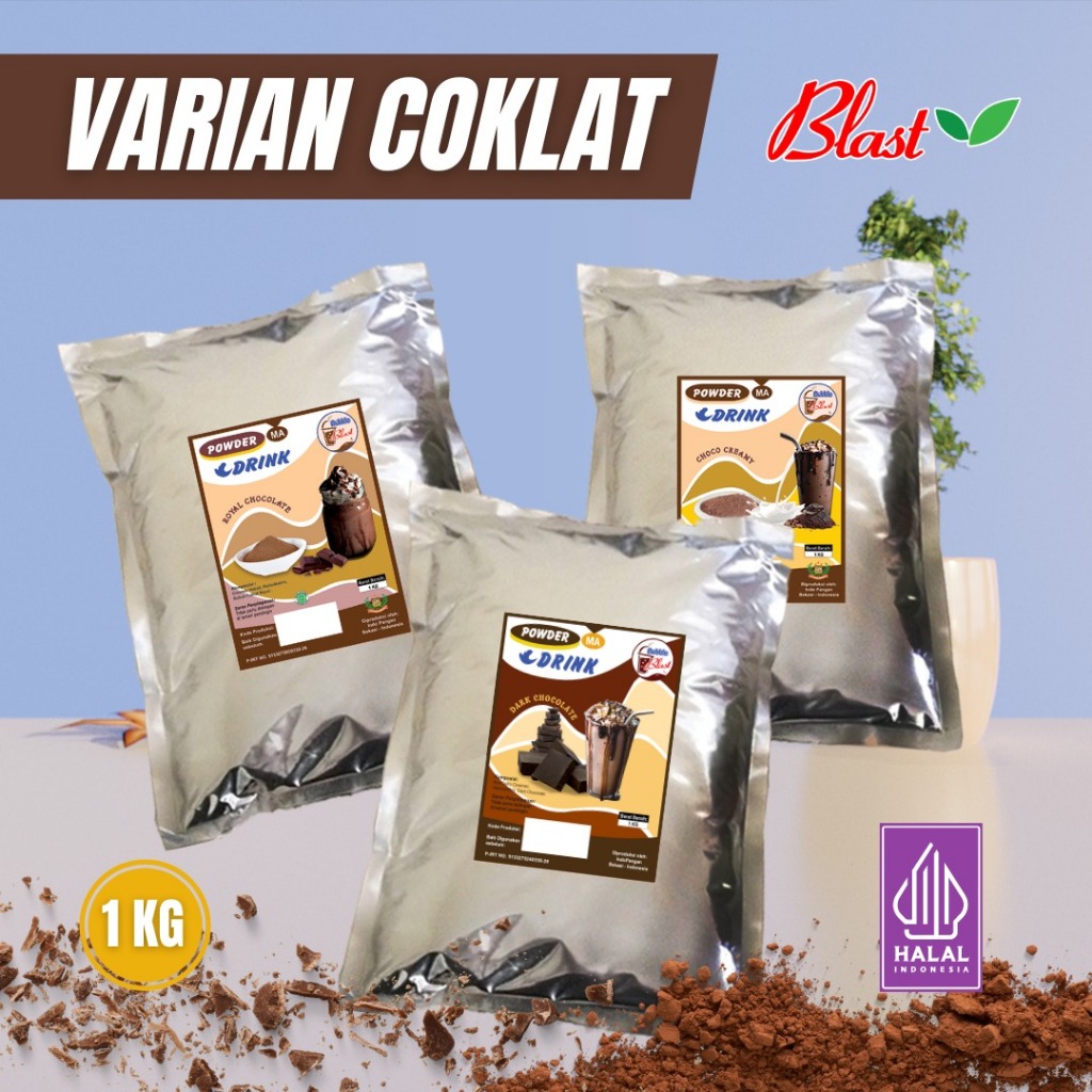 

Powder Varian Rasa Cokelat 1 Kg (PLAIN) Kemasan Foil / Powder Minuman Rasa Coklat