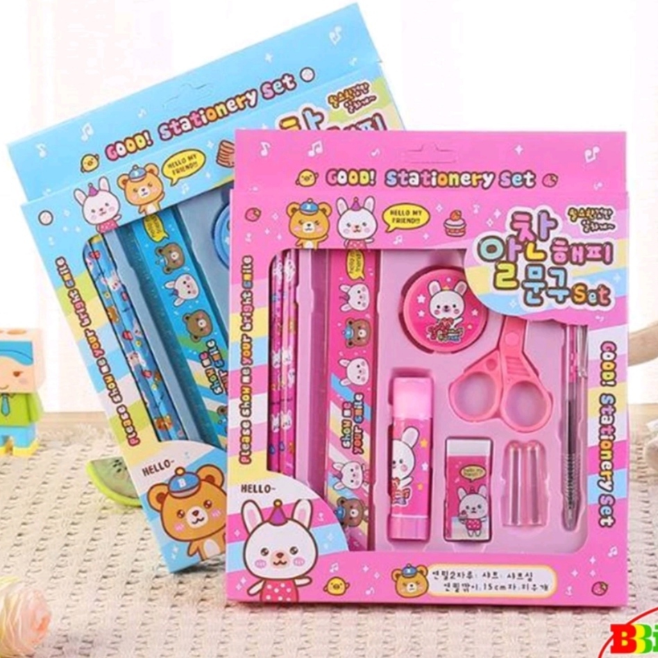 

Paket alat tulis set lengkap isi 8/set alat tulis 8in1