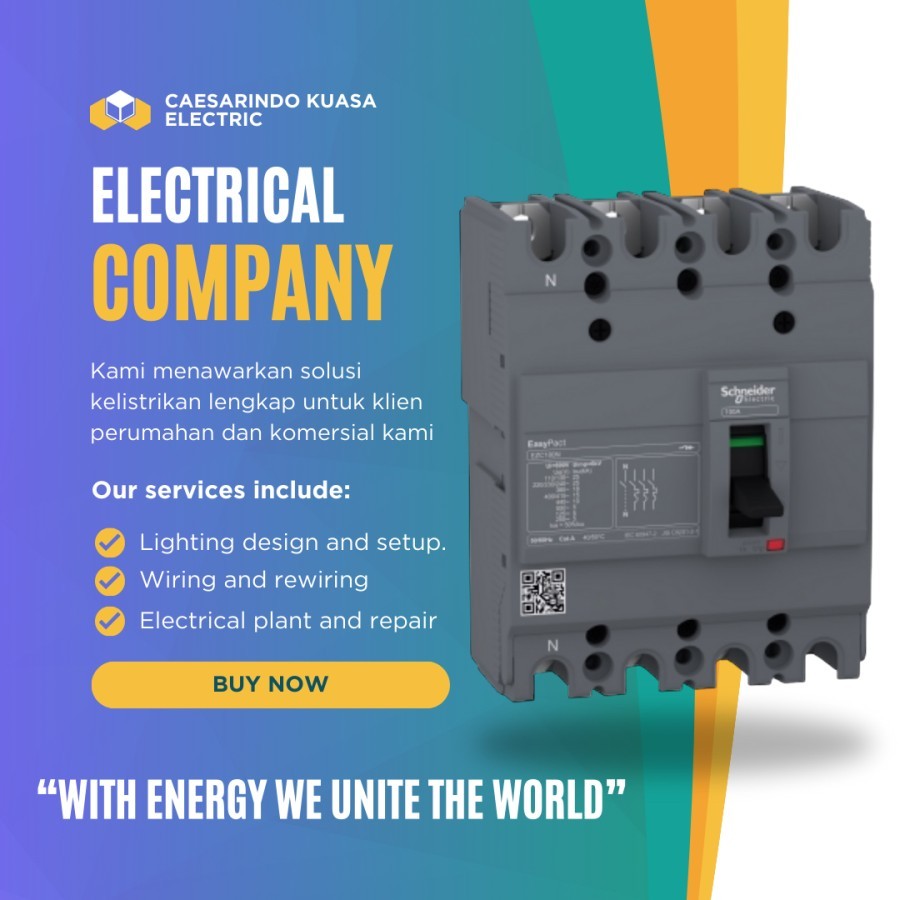 MCCB 50A SCHNEIDER EZC100N 50AMPERE 4PHASE 50AMPER 4PAS 4P 4POLE CIRCUIT BREAKER EASYPACT EZC100N405
