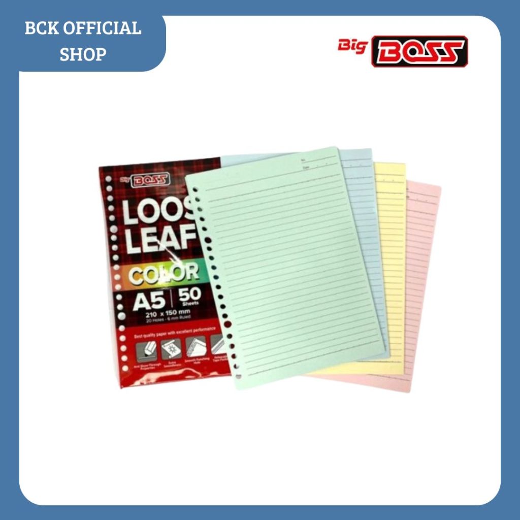 

Loose Leaf Rainbow Refill Binder A5 50 Rainbow Big Boss