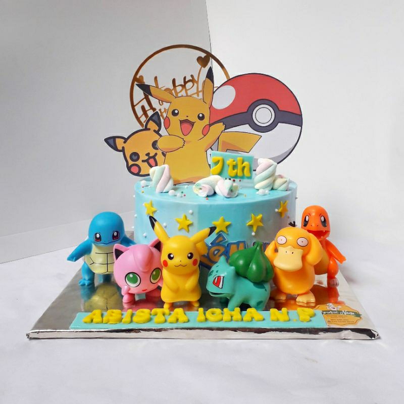 

Kue ulang tahun tema pokemon 16cm brownis