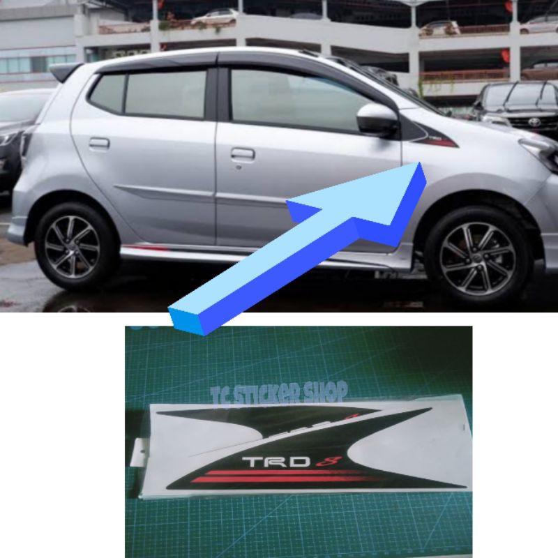 Stiker TRD S spion untuk Mobil Agya dan sejenisnya