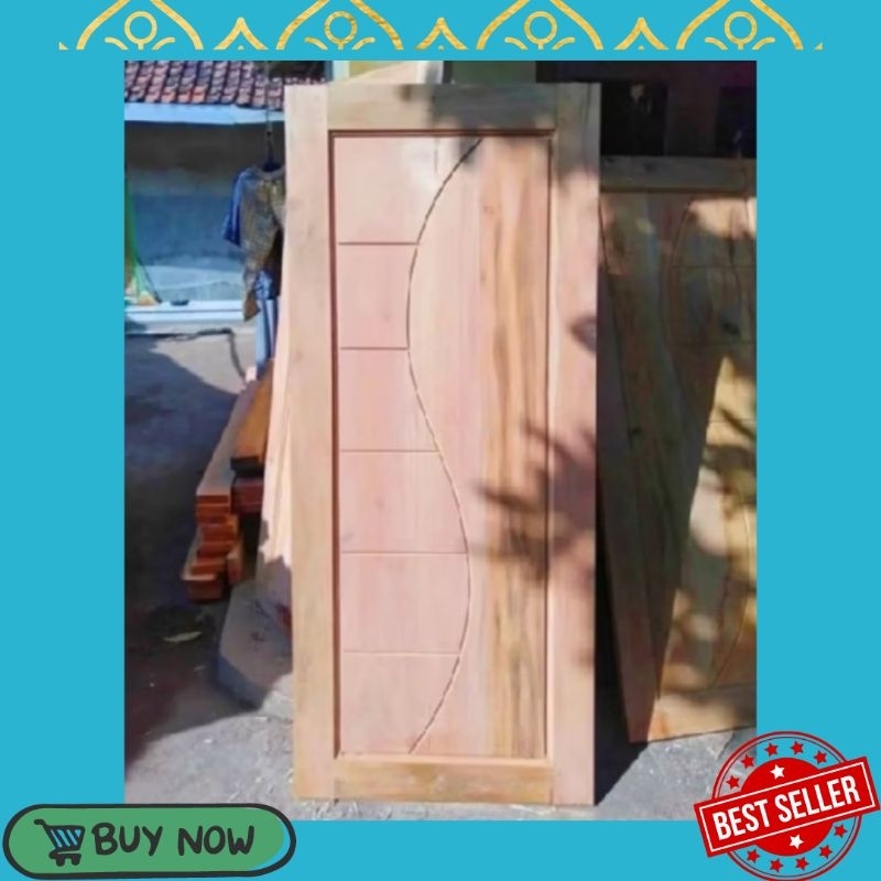 Daun Pintu Minimalis Kayu Mahoni