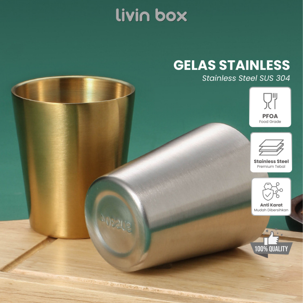 LIVINBOX Gelas Stainless TEBAL Cangkir Stainless Tumblr Stainless Mug Stainless Besi