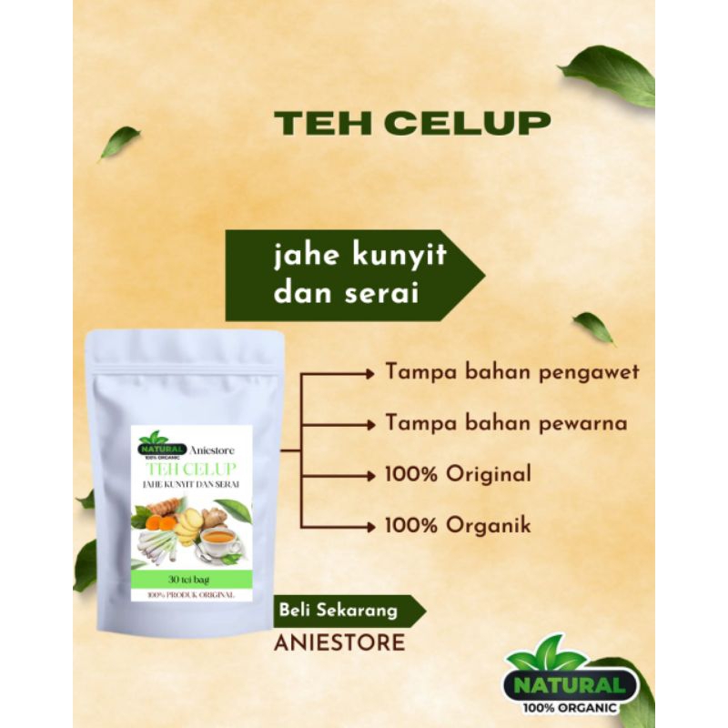 

TEH CELUP JAHE KUNYIT DAN SERAI ISI 30 BAG