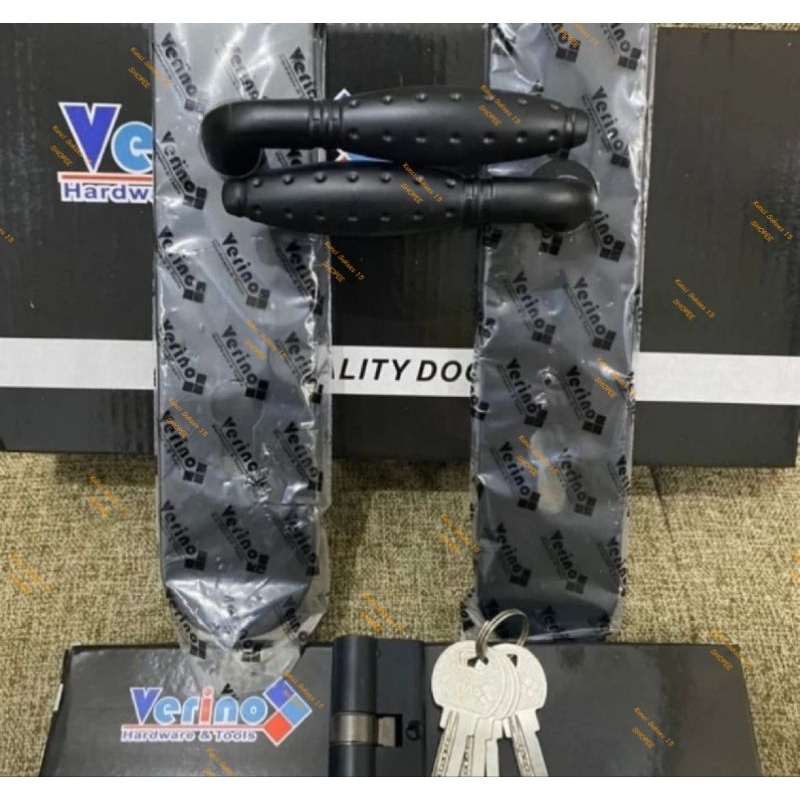 Kunci Pintu Rumah Besar BLACK VERINO / Body Kunci 24 cm / Handle Pintu