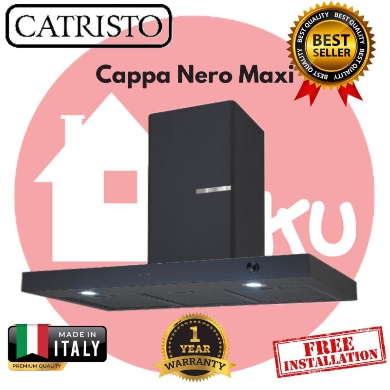 Cooker Hood Catristo Cappa Nero Maxi Chimney Hood