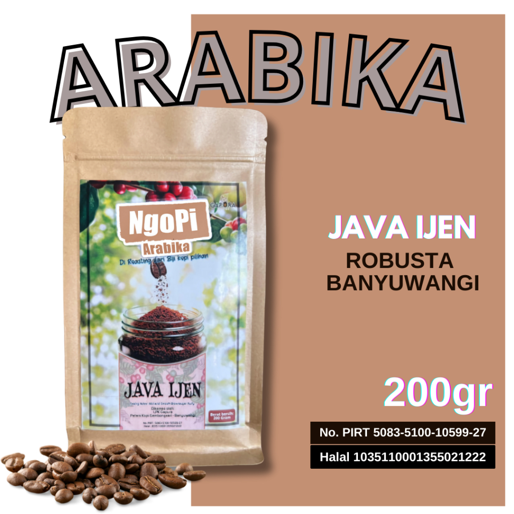 

200 Gr Kopi Arabika Gombengsari Banyuwangi Java Ijen By Gapura Coffee