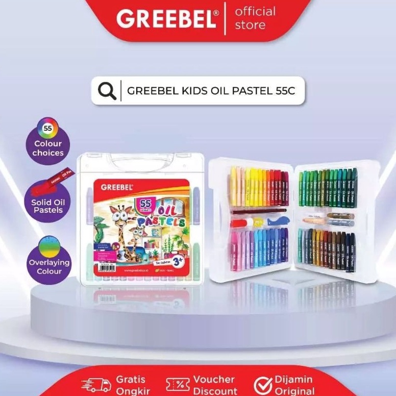

KODE I5R GREEBEL Crayon 55 warna Oil Pastel Greebel 55 Warna