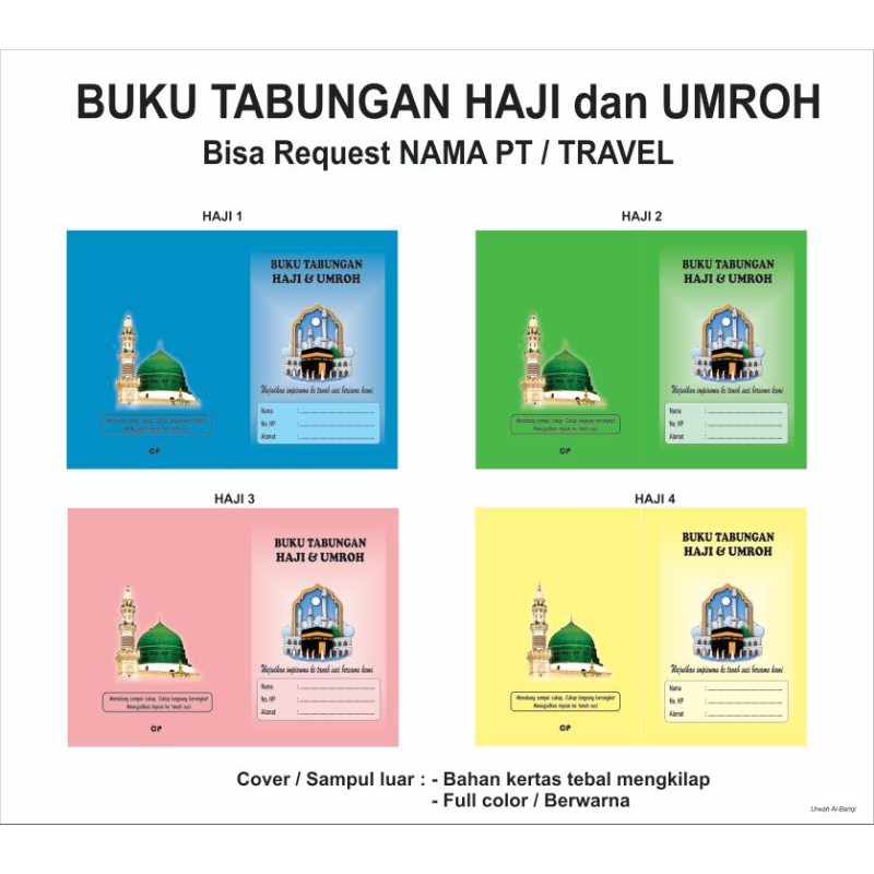 

BUKU TABUNGAN HAJI DAN UMROH bisa request nama travel