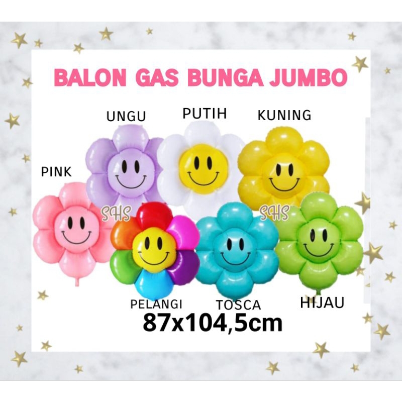 BALON FOIL GAS BUNGA MATAHARI JUMBO 1 PAK (50 PCS)