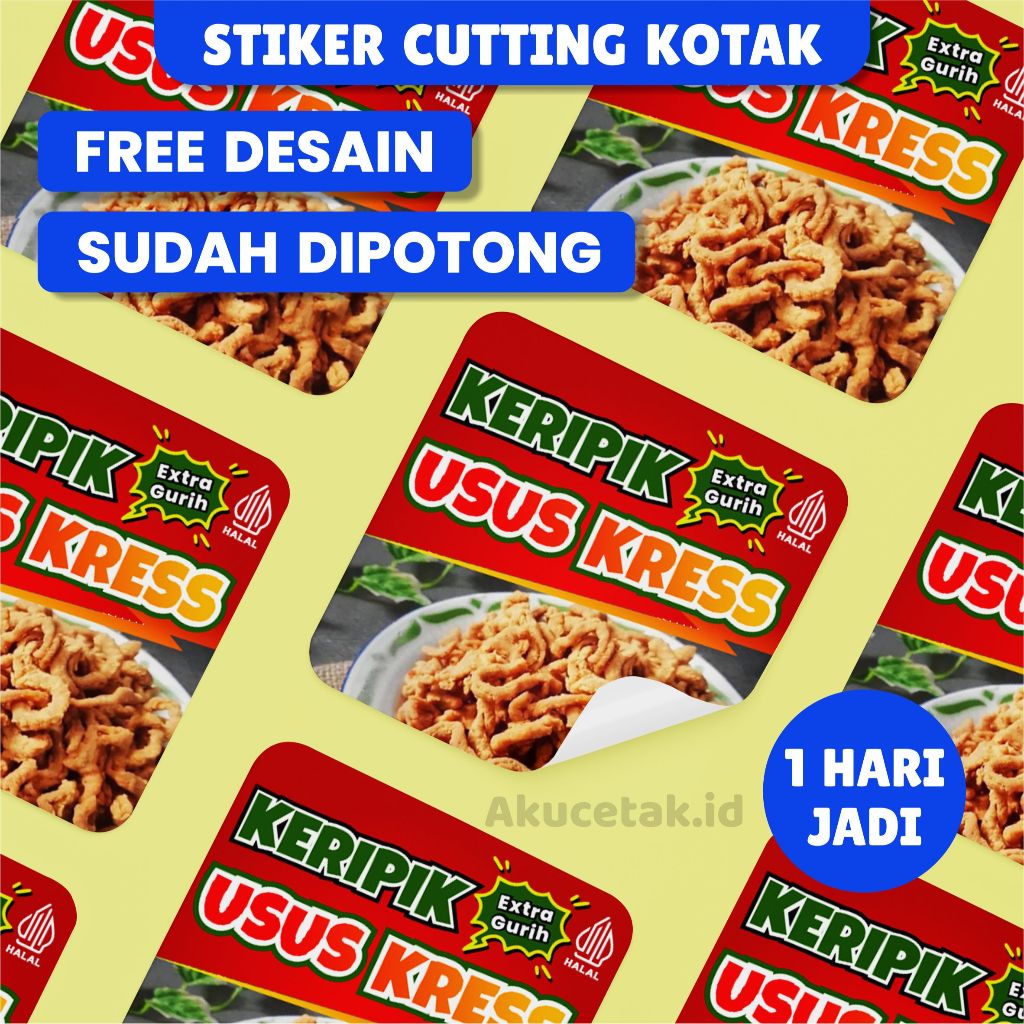 

Stiker Makanan Label Custom Model Kotak