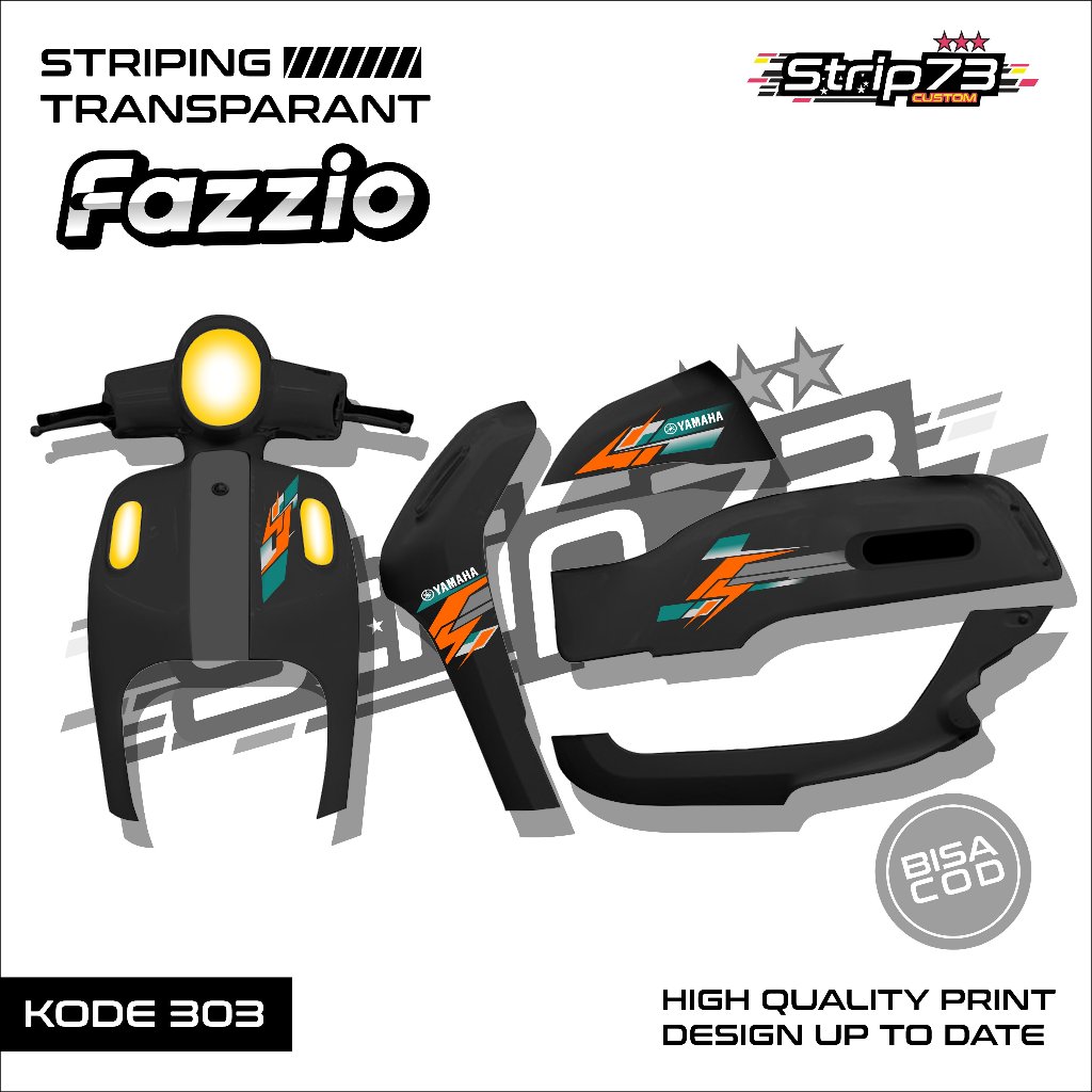 303 STRIPING TRANSPARAN YAMAHA FAZZIO - STRIPING TRANSPARAN YAMAHA FAZZIO PREMIUM GRAFIK