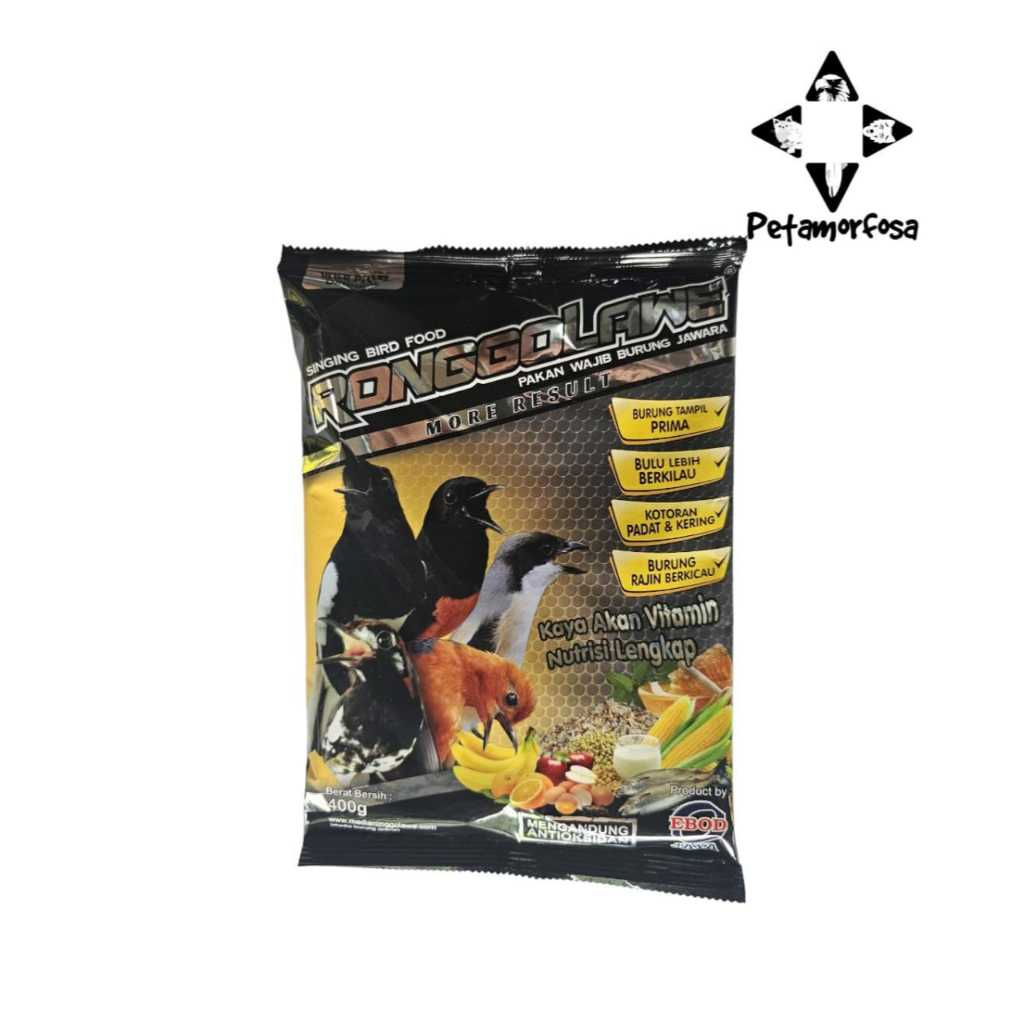 EBOD RONGGOLAWE 400gr Voer Pellet Makanan Burung Anis Murai Cucak Kacer Jalak Dll TERLARIS