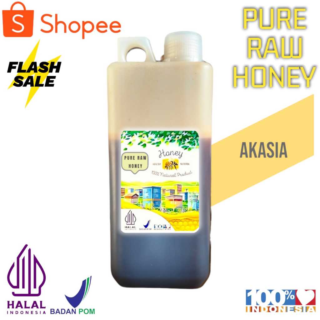 

Madu Murni Asli 1kg Nektar Akasia 100% Alami Pure Natural Raw Honey