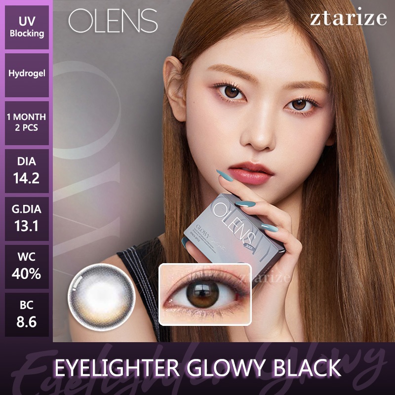 ztarize - Ready Stock - OLENS Eyelighter Glowy Black 1 Month Soft Contact Lens 1 Pair - OLENS x BLAC