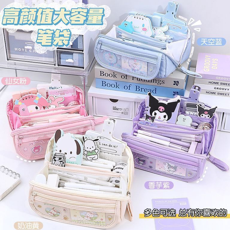 

KODE J3T8 Sanrio Tempat Pensil Cinnamoroll Baru Anime My Melody Kuromi Penyimpanan Alat Tulis Siswa Perlengkapan Sekolah Ins Kawaii Hadiah Lucu