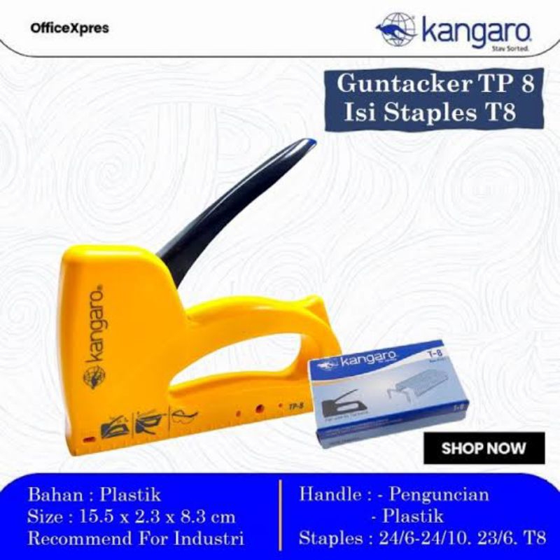 

stapler tembak/stapler gun kangaro TP-8Y