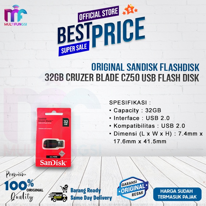 ORIGINAL SANDISK FLASHDISK 32GB CRUZER BLADE CZ5 USB FLASH DISK 32 GB f T4D6