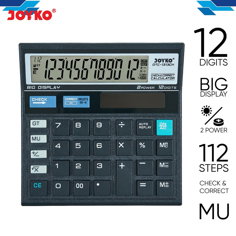 

KODE I8L9 Calculator Kalkulator Joyko DTC1313CH 12 Digits Check Correct