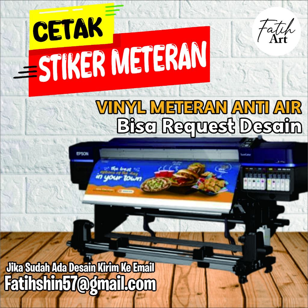 Cetak Stiker Vinyl Meteran Indoor Outdoor