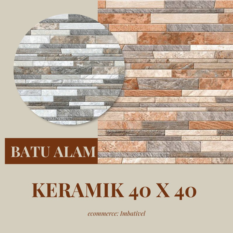 Keramik Lantai 40x40 Arwana Batu Alam 1812 │ Keramik Lantai Garasi / Tangga / Teras