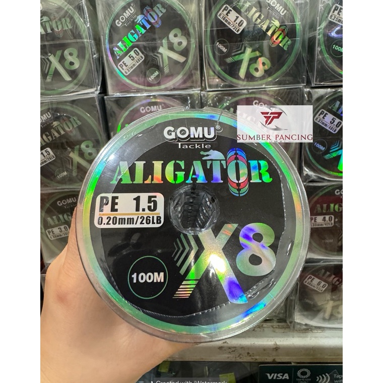KODE L16E Senar PE Gomu Aligator X8 senar pancing casting panjang 1mtr connecting