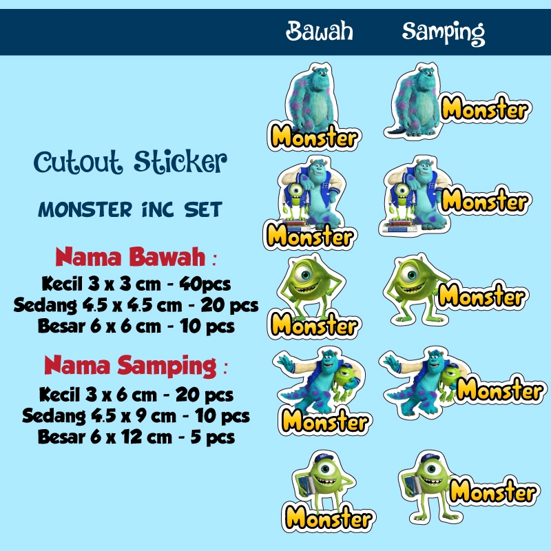 

sticker nama cutout monster inc