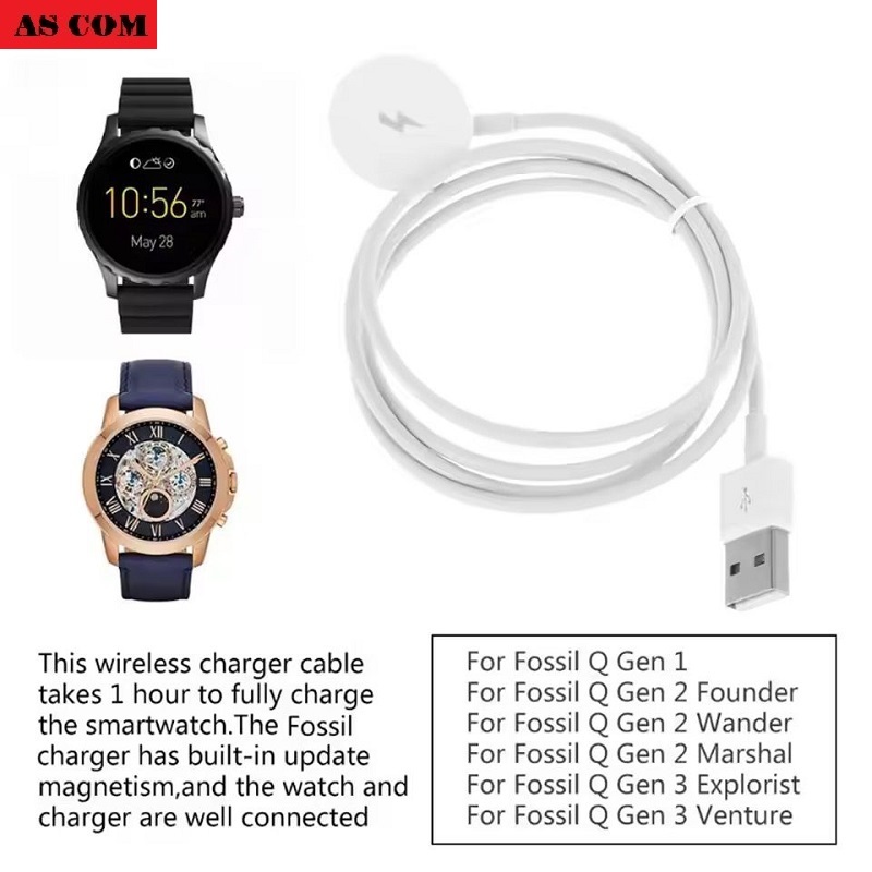 Kabel USB Charger Smart Watch Fossil Gen 1. Gen 2. Gen 3 Persamaan magnetic Charge 1M