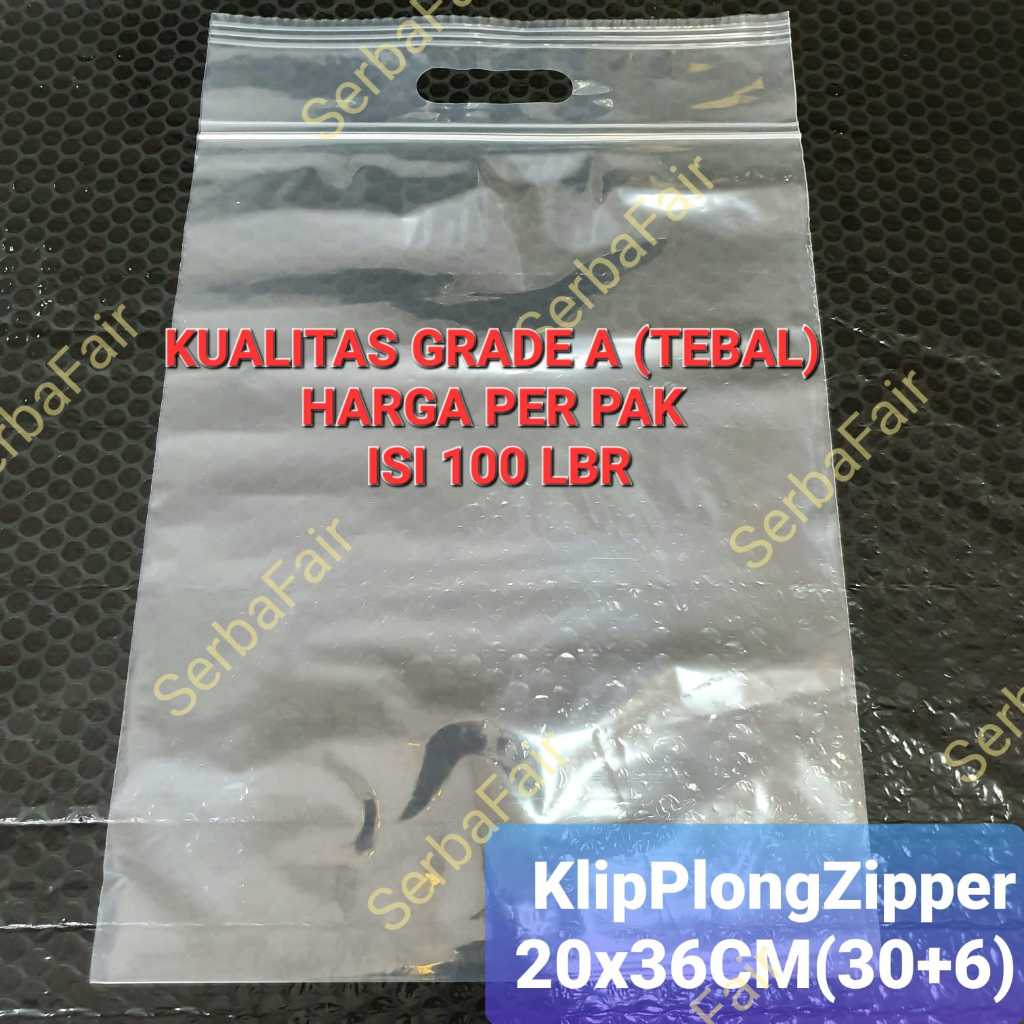 

Plastik Klip Plong 20x36 (30+6) Packing Baju Hijab Distro Lain2 per 100 Lembar