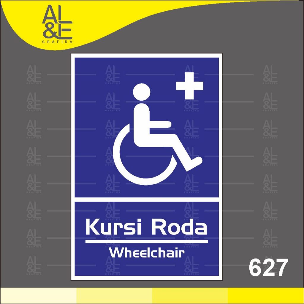 

726 - Stiker Kursi Roda (Wheelchair), Sticker Vinyl, Premium dan Tahan Air