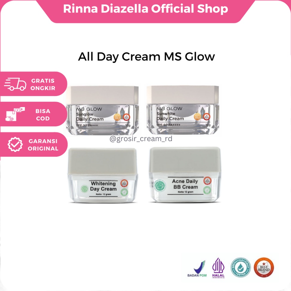 KODE P73L  MS Glow Day Cream Whitening  Sunglow  Sunwhite  Night Whitening  Acne  Ultimate  Luminous