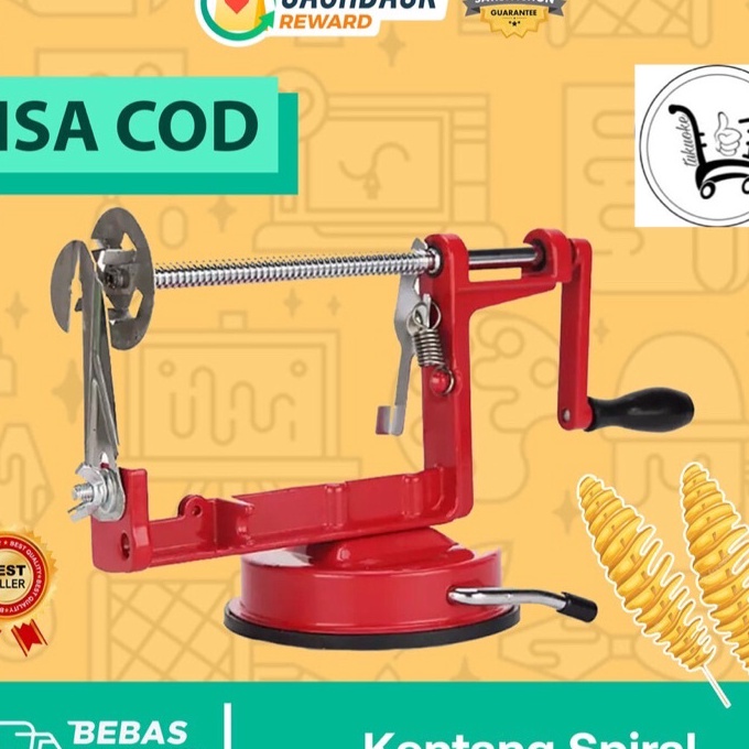 Unggul MESIN KENTANG SPIRAL ALAT PEMOTONG SPIRAL POTATO SLICER PISAU ULIR KENTANG ALAT POTONG ULIR K