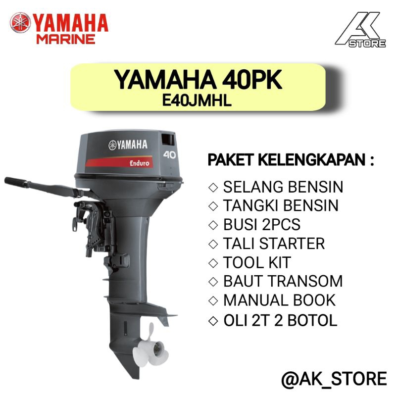 Mesin Tempel Yamaha 40PK 2Tak E40JMHL (KOTAK)