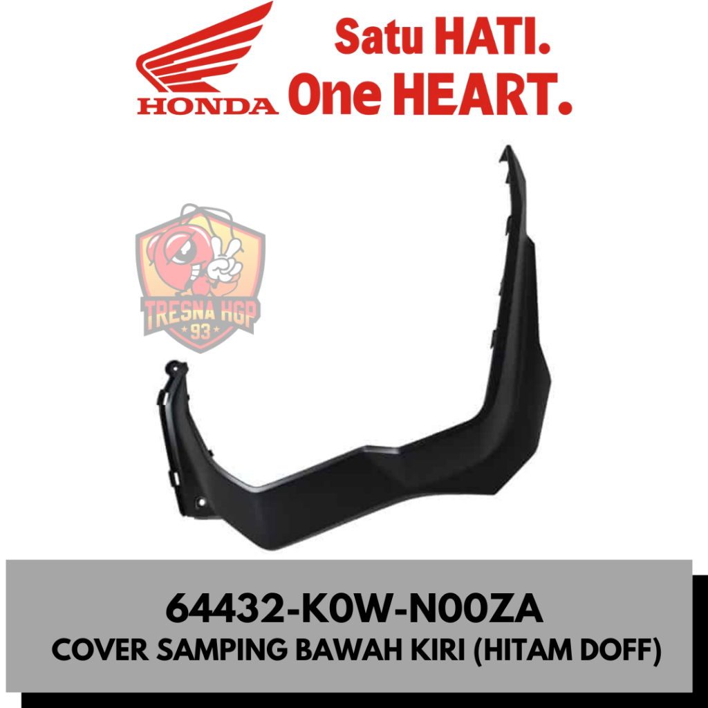 64432-K0W-N00ZA COVER SAMPING BAWAH KIRI (HITAM DOFF) HONDA ADV 150 K0W ORIGINAL | COVER L FLOOR SID