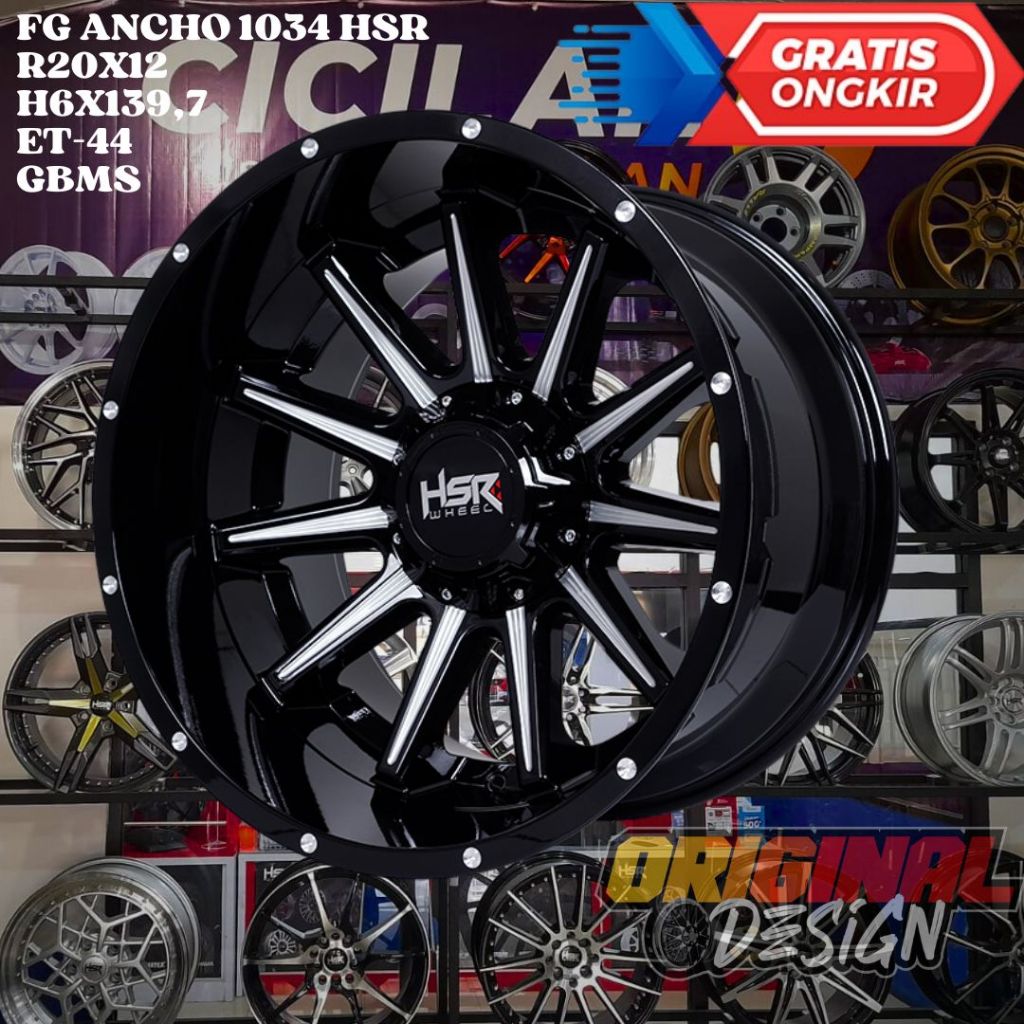 VELG MOBIL RANGER , HILUX DC , TRITON , PRADO , HSR FG ANCHO RING 20 R20 LEBAR 12 INCH