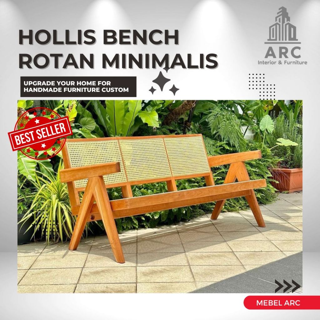 Kursi Bangku Rotan / Bangku Teras / Bangku Taman klasik / Rotan Bench