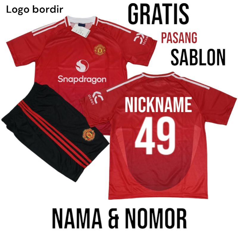 SETELAN JERSEY SEPAK BOLA ANAK/SETELAN JERSEY MANCHESTER/SETELAN JERSEY MU