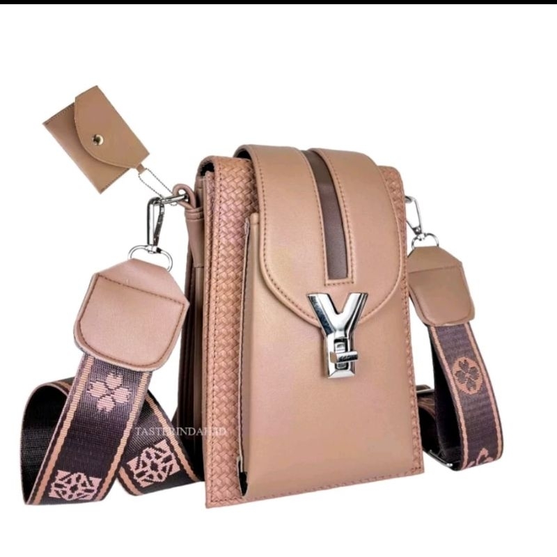 tas kotak hp wanita Snow putih Tas handphone