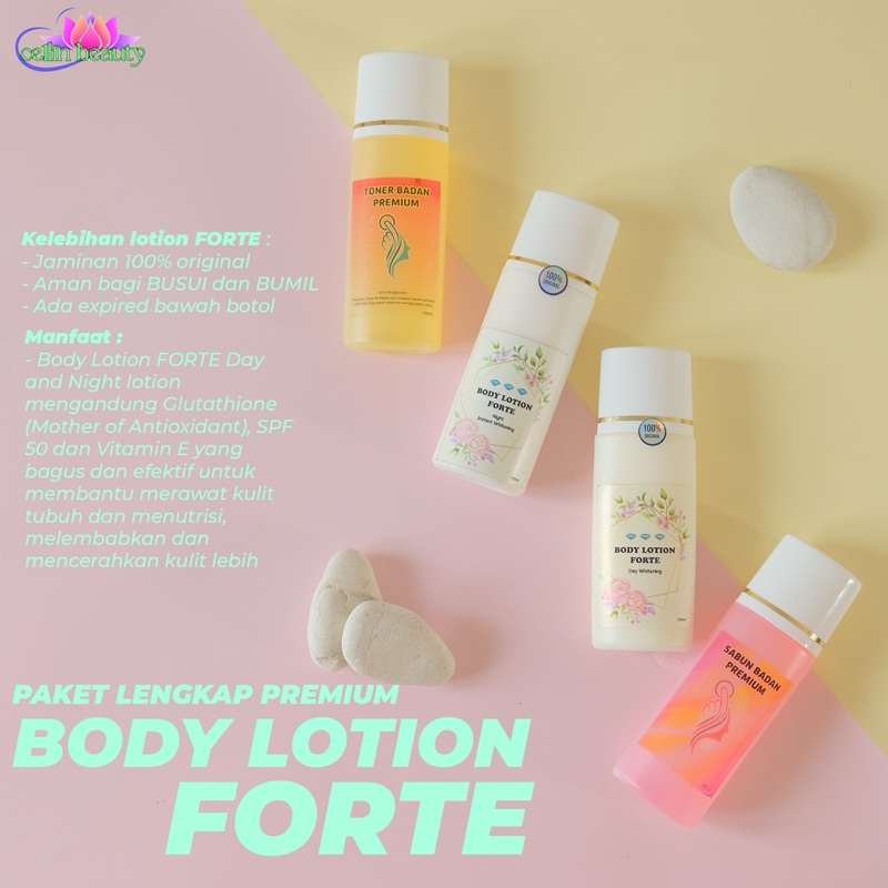 PAKET LENGKAP PREMIUM HB FORTE PEMUTIH BADAN/LOTION DOSTING SUPER WHITENING BPOM