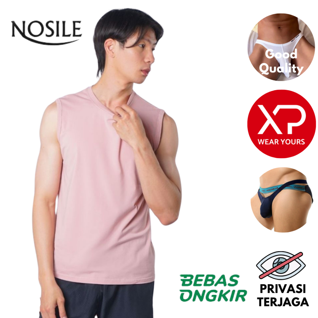 Kaos Singlet Pria Polos Lekbong Men Korean Sleeveless Tipis Adem Cotton Combed 40S Kaos Dalam Pria