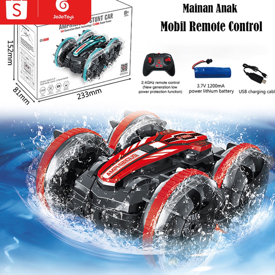 Borong Promo  Jojotoy Mobil RC Amfibi Bisa Di Air  Darat 36 Rotation 24 GHz Waterproof 2in1 RC Stunt