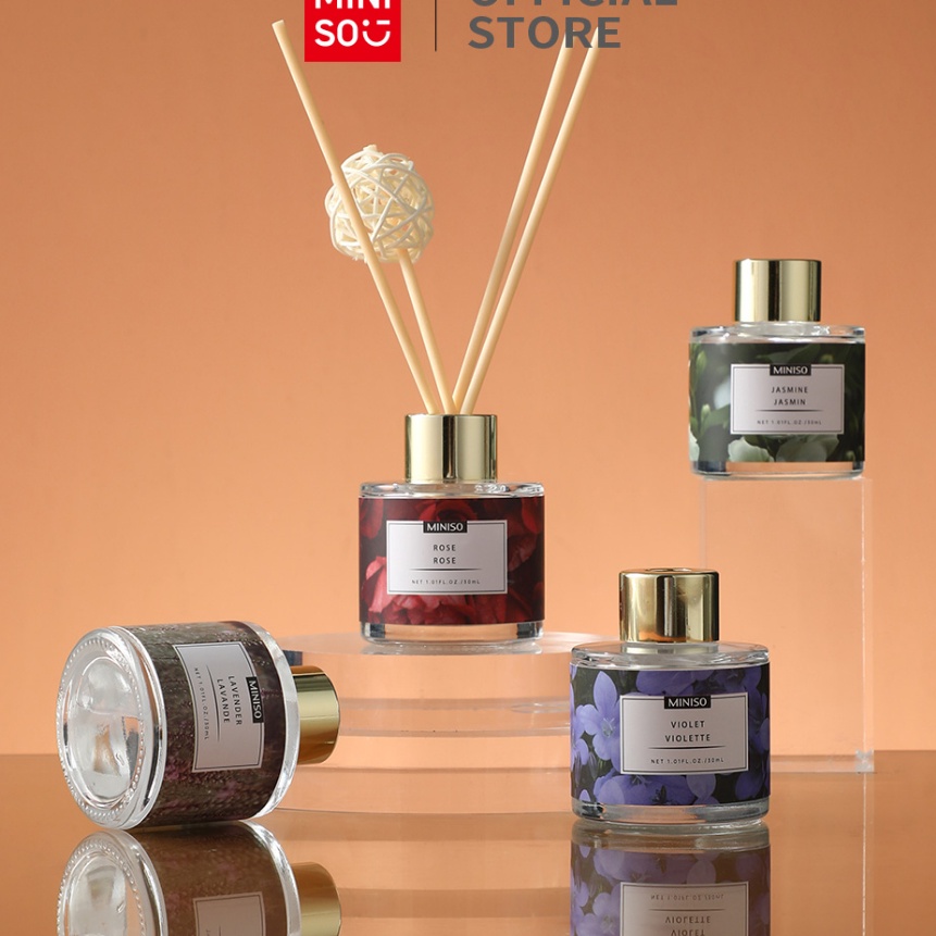 KP8 MINISO Garden Series Reed Diffuser 3ml Aromatherapy Pengharum Ruangan Floral Home Fragance Rose 