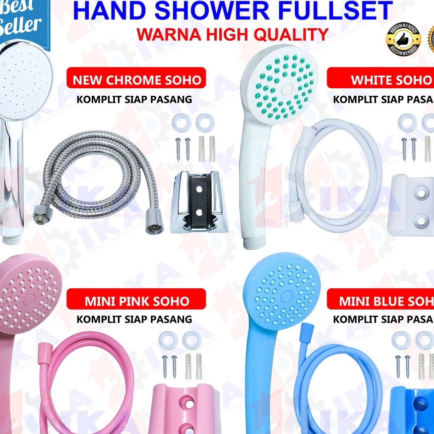 Kilat Hand Shower Mandi Warna  12 Inch  High Quality Hand Shower Mandi Mini Plastik Putih Biru Pink 