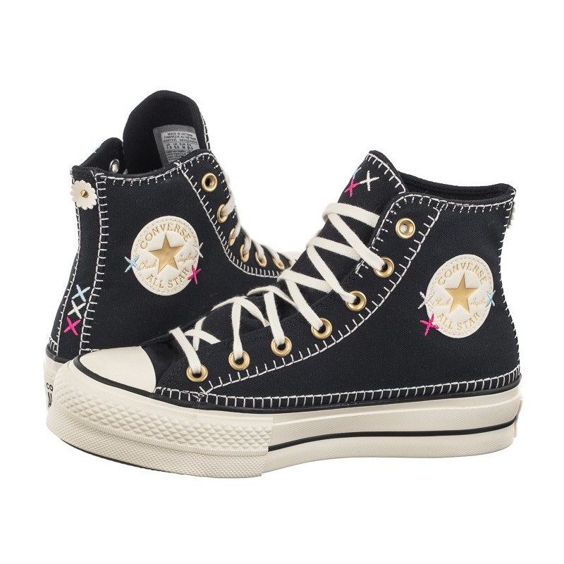 Converse Chuck Taylor All Star Lift Platform Crafted Stitching Stitch Flowers Daisy DIY Embroidered 