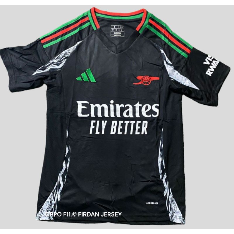 JERSEY BOLA ARSENAL AWAY HITAM 2024/2025 GRADE ORI IMPORT