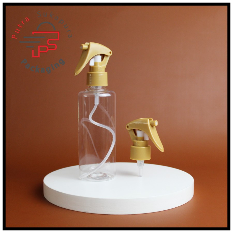 Botol spray triger 200ml natural/botol triger 200/triger neck 24 gold