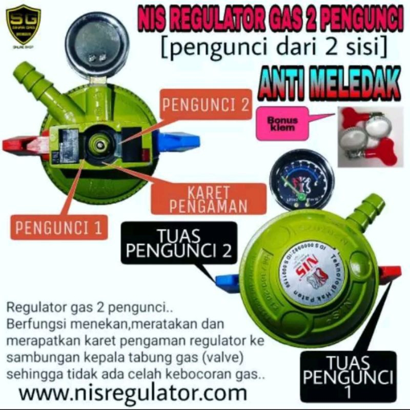 Regulator gas lpg nis 2 pengunci