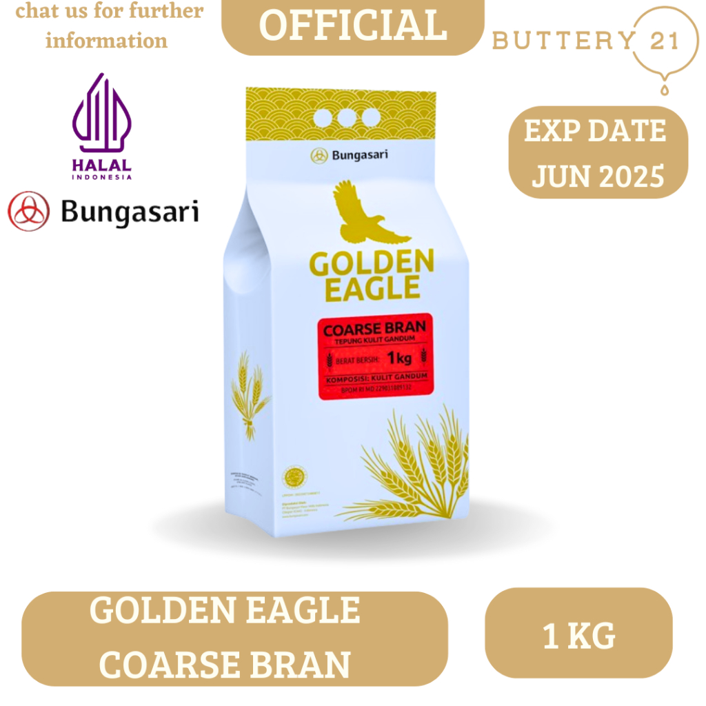 

GOLDEN EAGLE COARSE BRAN 1 KG/TEPUNG KULIT GANDUM 1 KG